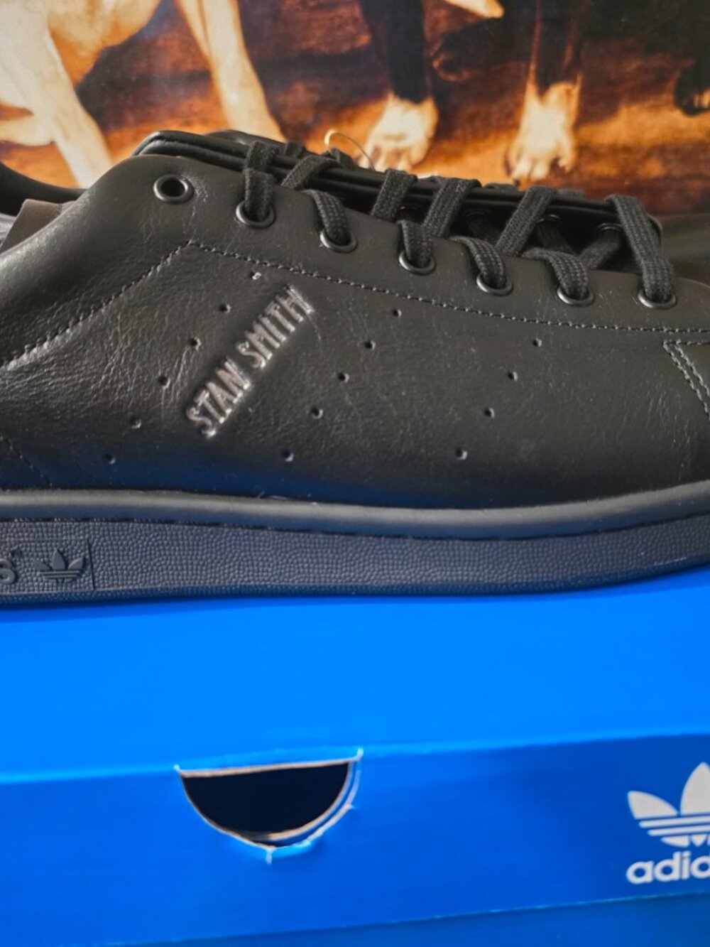 Adidas Originals Stan Smith Lux Black Rare Limited Classic Mens Shoes HQ6787 12 - Picture 3 of 16